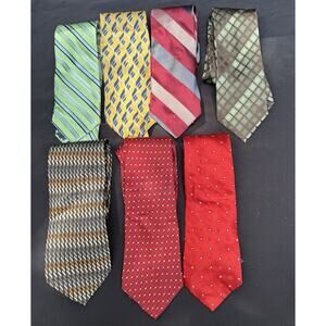 LOT of 7 Vintage Colorful Men’s Ties Beautiful Tommy Hilfiger Ruffini & Kors